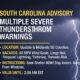 Multiple Severe Thunderstorm Alerts Issued for South Carolina Counties